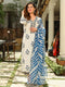 White & Blue Fancy Kurti With Bottom Dupatta set