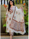 Women White Floral Print Pure Cotton Kurta with Trouser with Dupatta