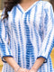 White and Blue Color Tie Die printed Kurta set with Bottom and Dupatta