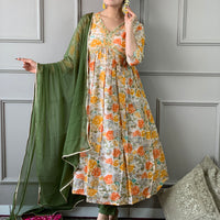 Women Printed and Embroidered Viscose Rayon kurta set