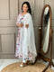 Floral Design Off White Kurta Set with Bottom and Dupatta