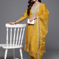 Designer Embroidery Kurta With Pant And Beautiful Dupatta