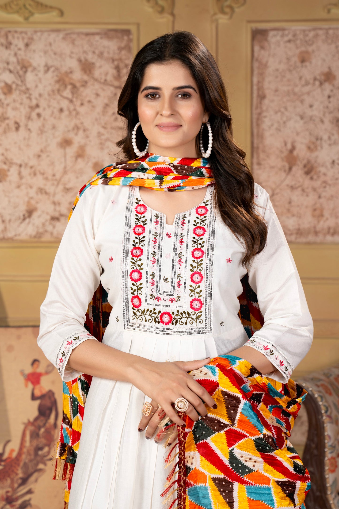 Women's Viscous Chanderi Kurta  With Silk Dupatta Set