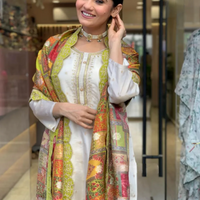 Designer Pure Viscose Jacquard Kurta With Pant And Heavy Dupatta