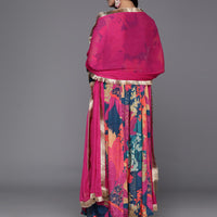 Women Floral Print Flared Kurta with Pants And Dupatta