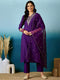 Embroidered V-Neck Straight Kurta with Pants and Dupatta