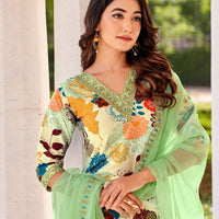 Women Floral Print  Kurta with Pants And Dupatta