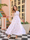 Beautiful Women Floral Print Flaired Gown With Waist Elastic