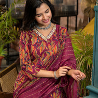 Women Floral Printed Kurta  With Pant and dupatta