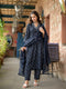 Floral Printed Kurta With Bottom Wear and Dupatta in Blue Color